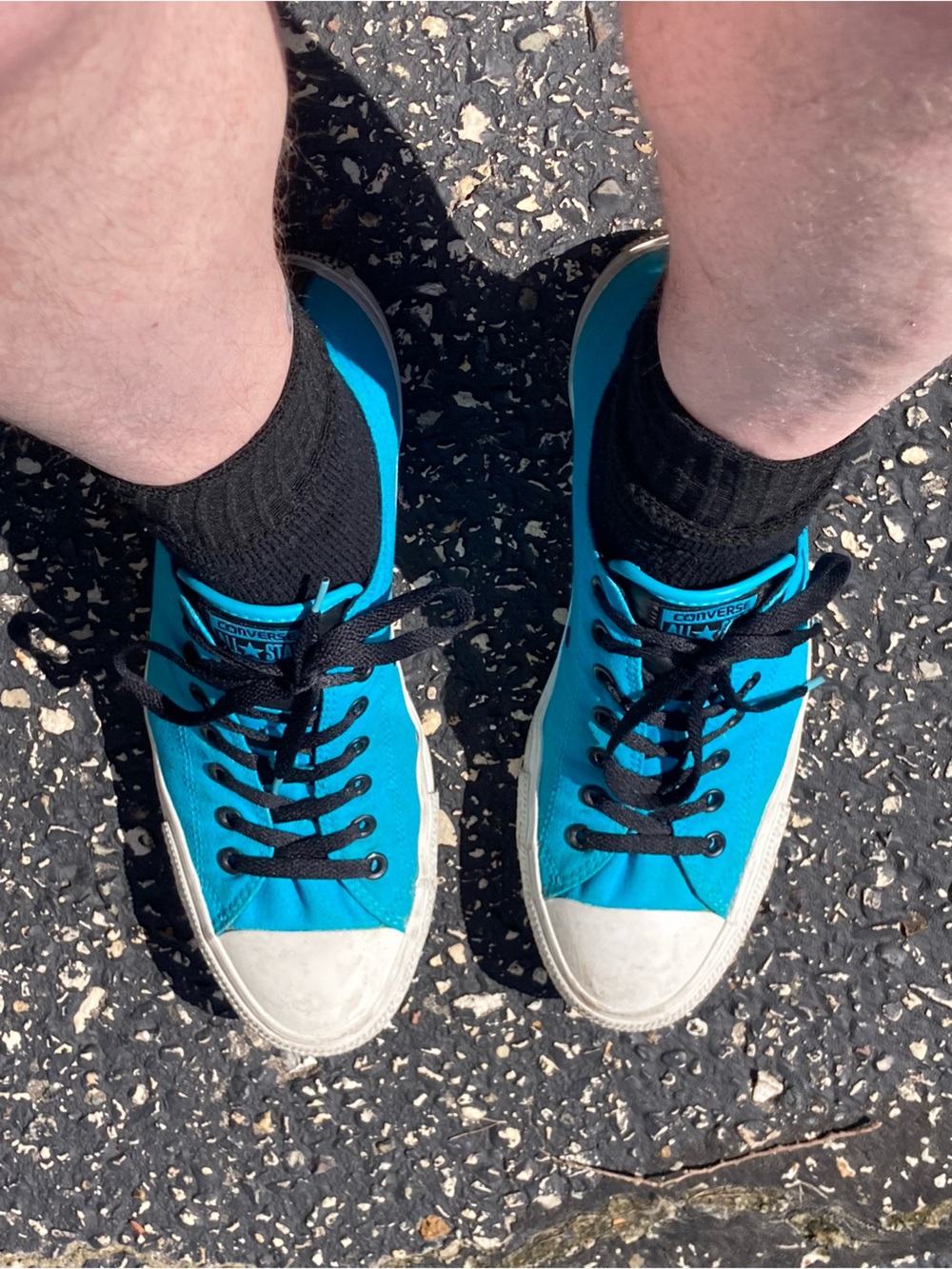 Converse Men’s Low-Top Sneakers - Bright Blue with Black Laces